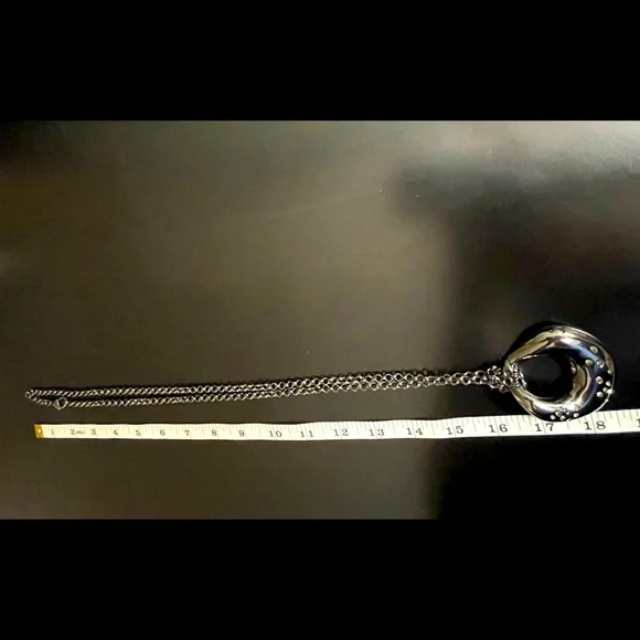 J.Crew Pendant and Chain.  Rhinestones in the pendant. - Picture 4 of 5